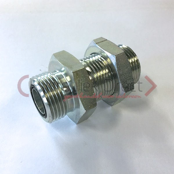 Rechte schotkoppeling met contramoer male ORFS/male ORFS (Koppelingsmaat 1: 1 7/16'', Koppelingsmaat 2: 1 7/16'')