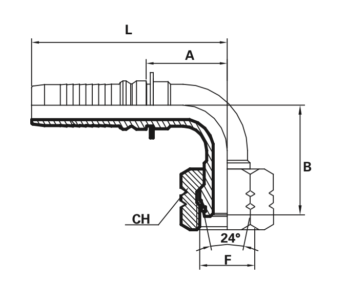 FEMALE  90 GR.  S   SERIE INTERLOCK (Koppelingsmaat: S38, Slangmaat: 1 1/4'')