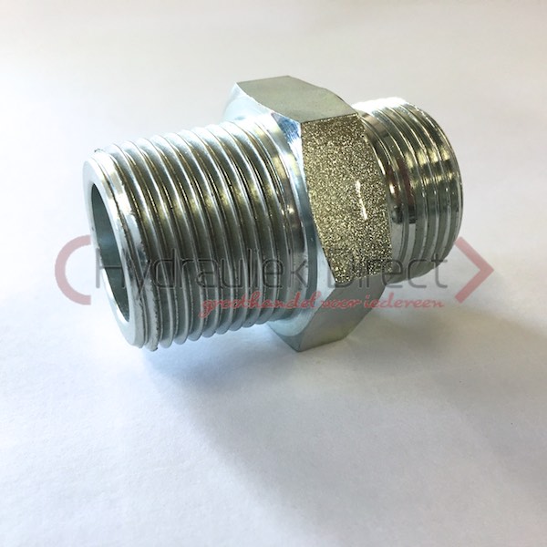 Adapter male BSPP-male BSPT (Koppelingsmaat 1: 1/4'', Koppelingsmaat 2: 1/2'')